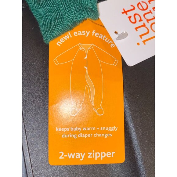 Carter's Fleece Striped Christmas Reindeer Footed Sleeper Romper Newborn - Picture 8 of 8